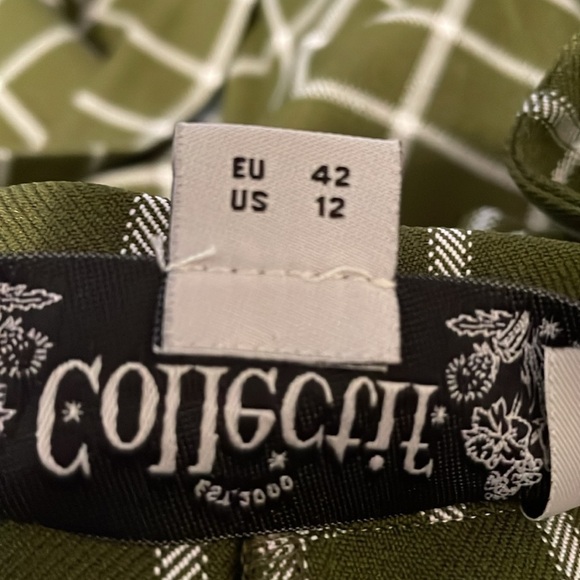 Collectif wide leg pants with removable suspenders, size 12, high waist, retro - Picture 9 of 9